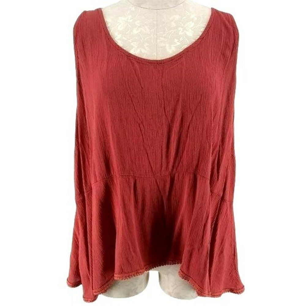 Belle Du Jour Plus Size Rust 3X criss cross back Tank top